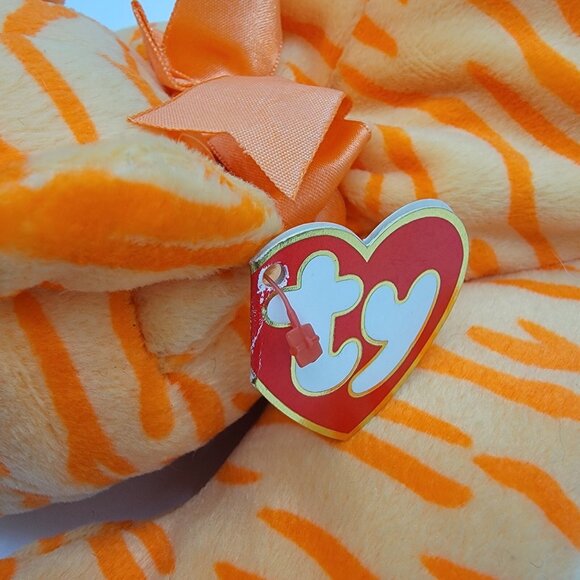 Ty Pillow Pals Purr Orange Stripes Tabby Tiger Cat Plush Stuffed Animal 14" 1996 - Picture 2 of 6